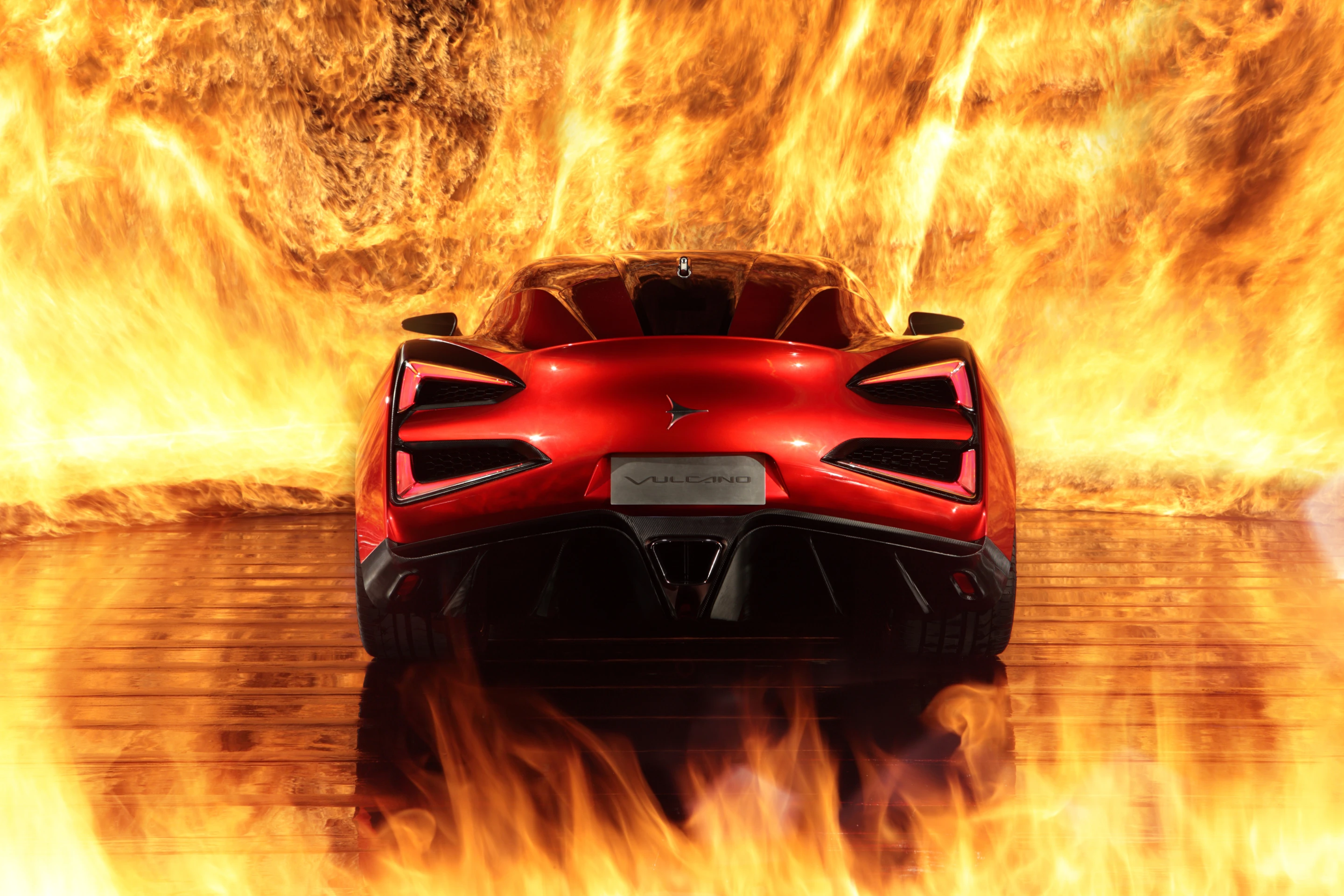 Rear wing mounted under the car helps with downforce while Integrated wings in the lower area of the wheel arches help manage air flow and air turbulence