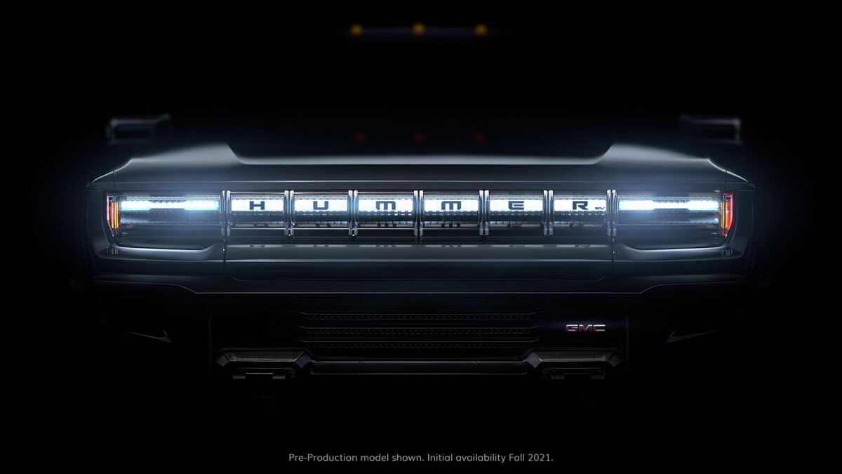 GM teases the new face of Hummer . We don't know what the rest will look like yet, but we do know it'll rock more than a thousand ponies.