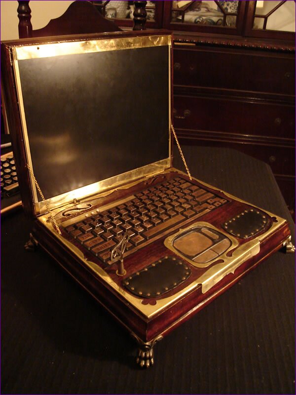 The famous Datamancer’s Steampunk Laptop is now up for sale