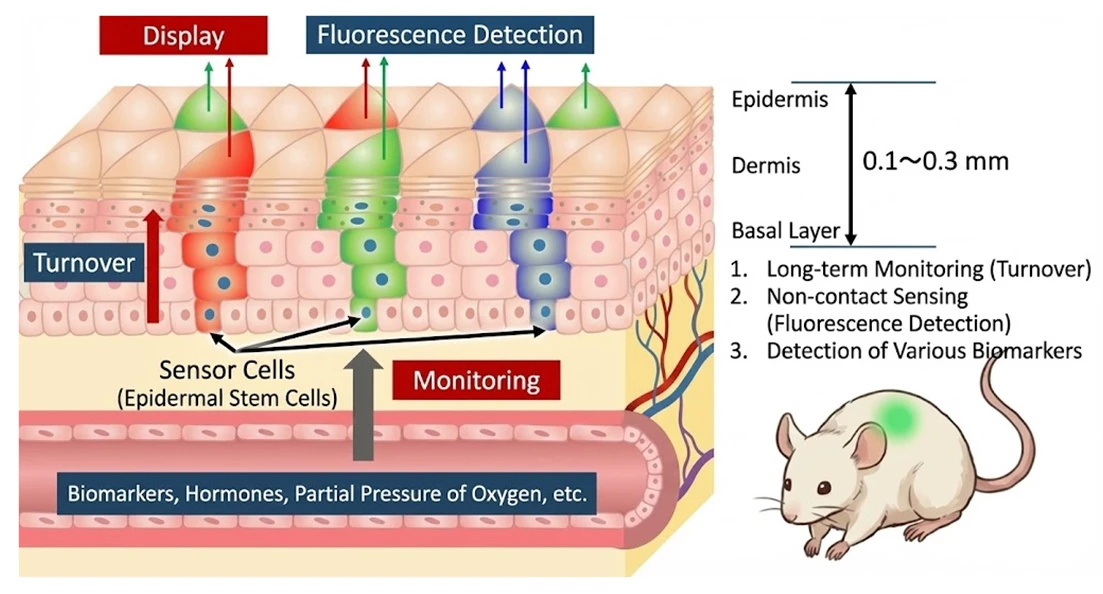 A diagram of what the researchers call the "living sensor display"