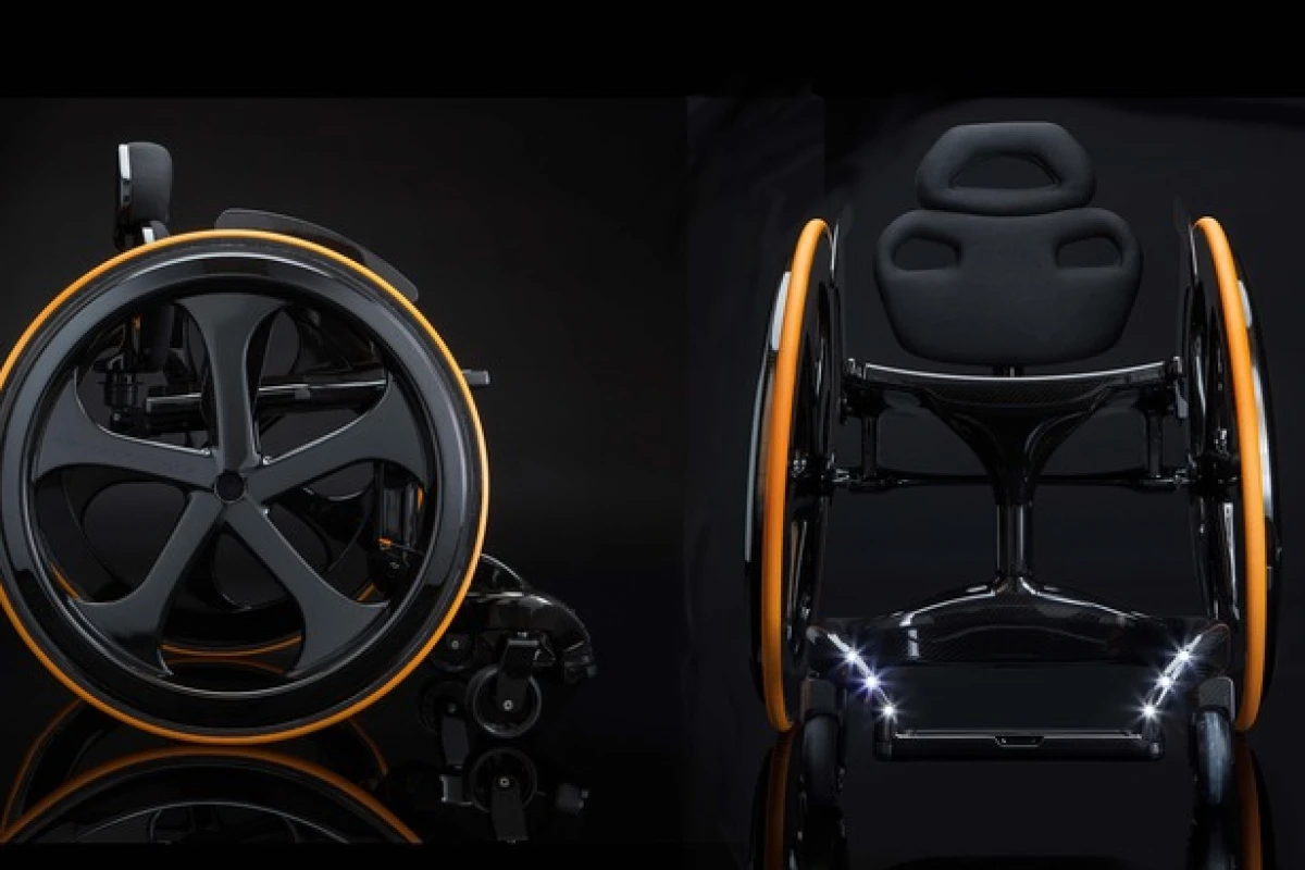 The Carbon Black wheelchair is designed to offer a practical and aesthetically pleasing transport option for users looking to ride in style