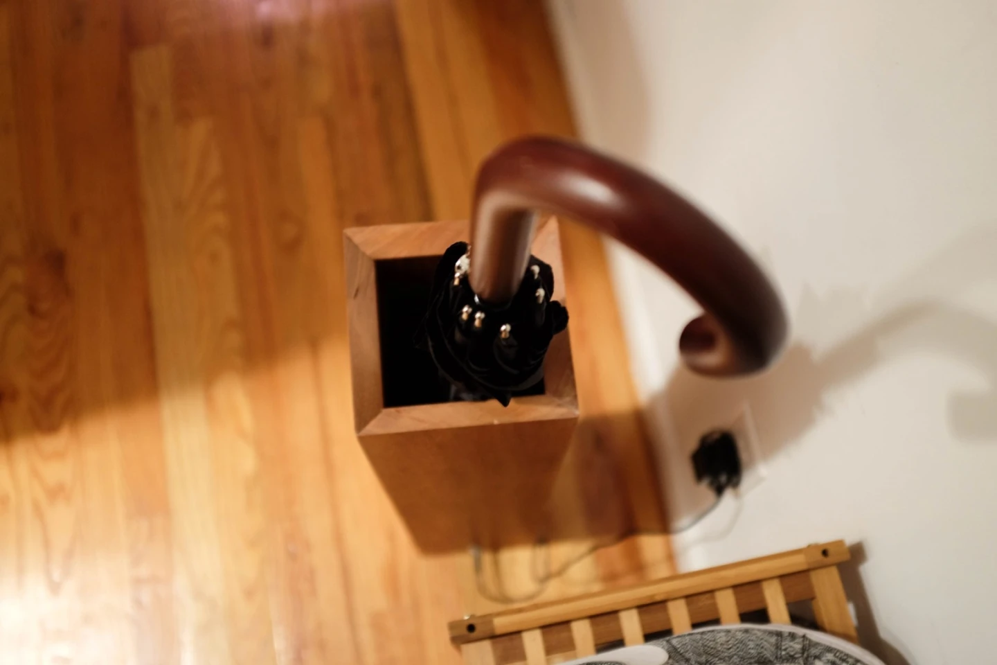 The Raincheck measures can apparently fit at least five umbrellas inside, with additional ones hung down the side