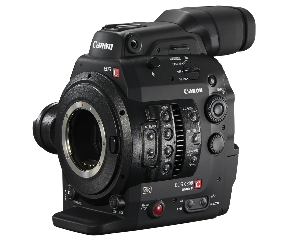 The Canon EOS C300 Mark II can record 4K video internally via dual CFast 2.0 card slots