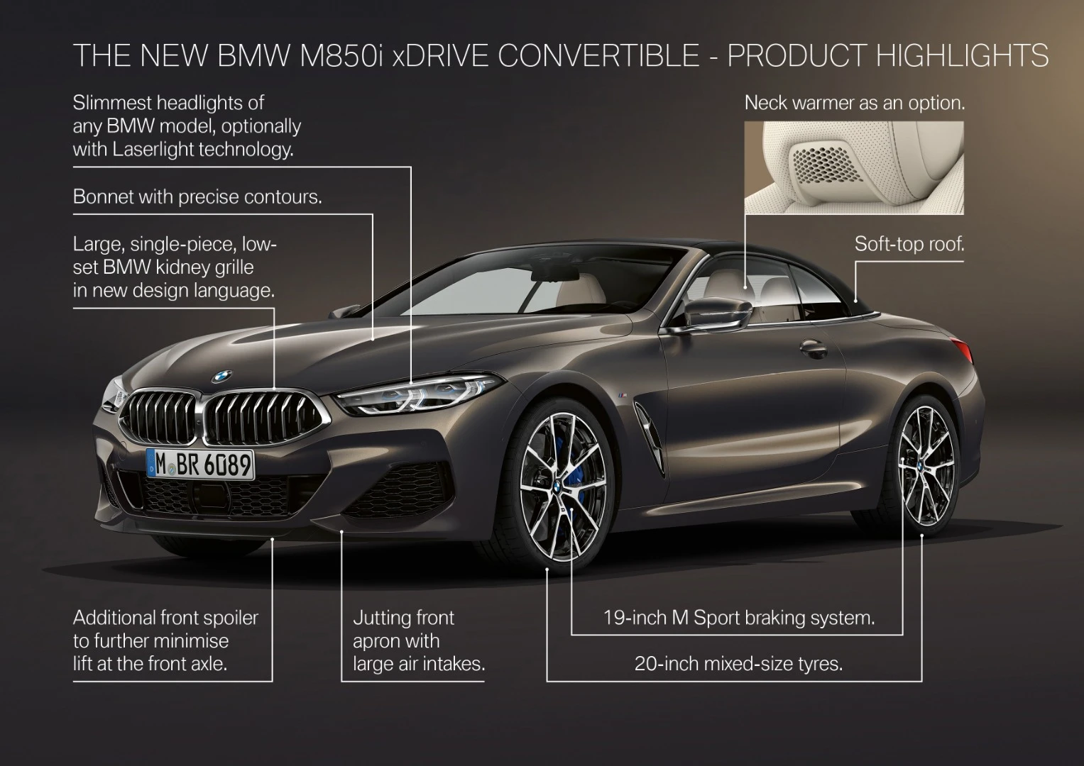BMW 8 Series Convertible exterior styling cues and equipment