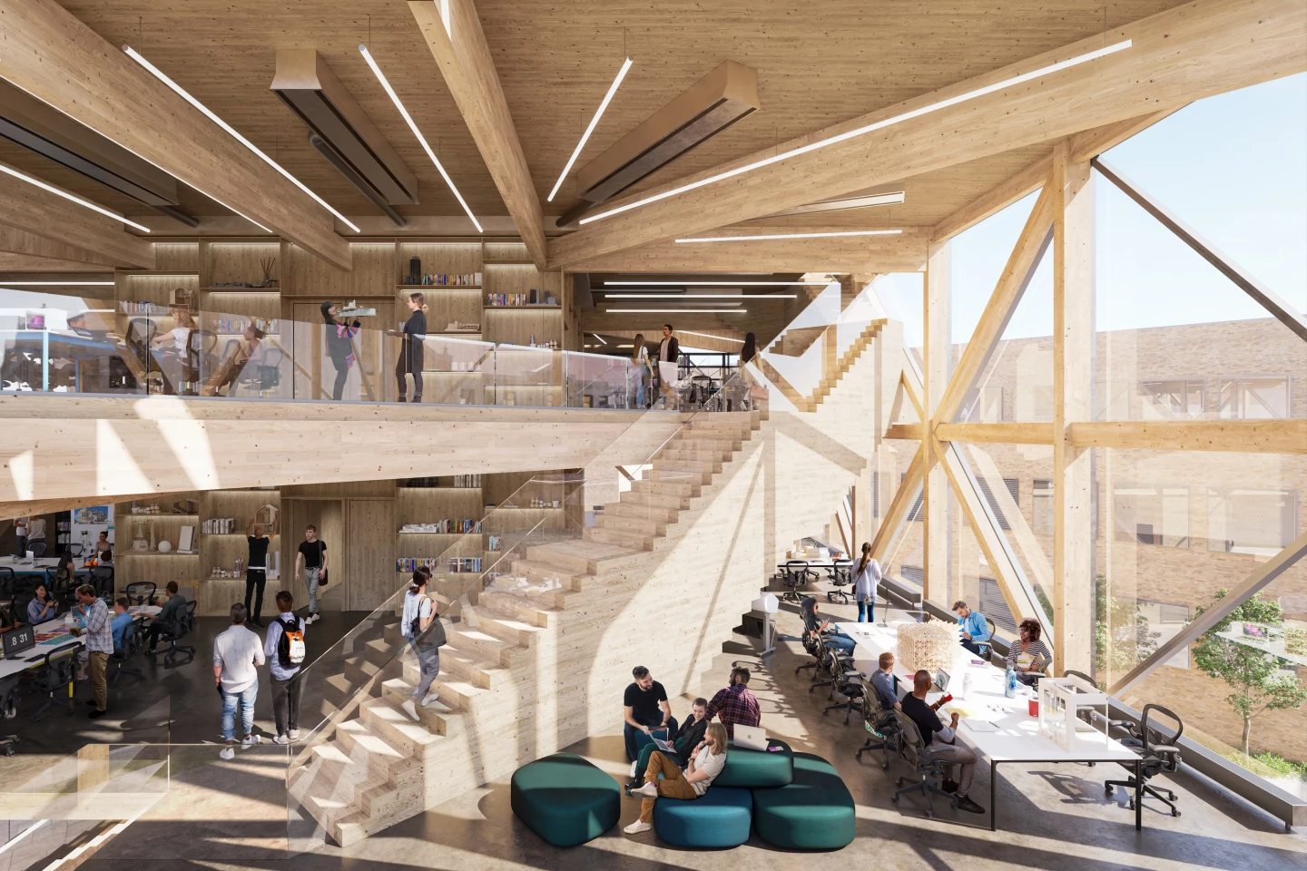 The Makers' KUbe will feature a central staircase that will offer easy access throughout the building's six floors