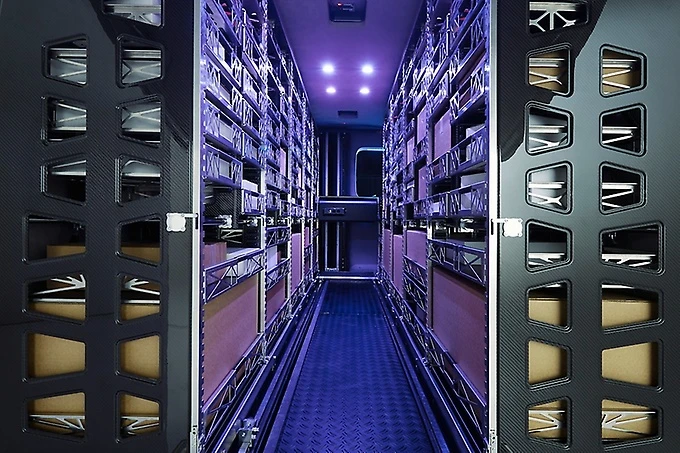 The Vision Van's cargo management system is fully automated