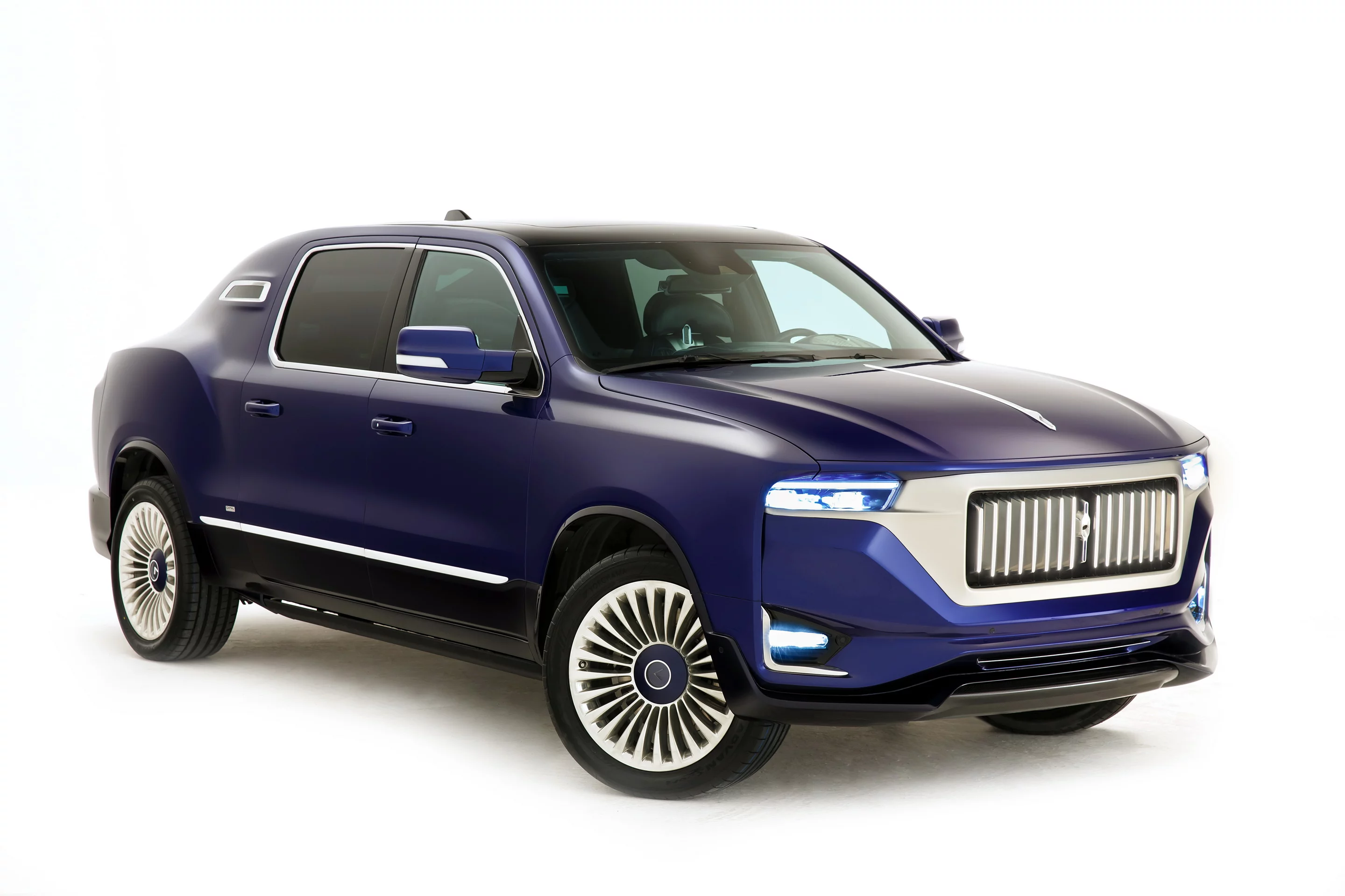 Aznom hides the Ram 1500 pickup bones with a bespoke luxury sedan body