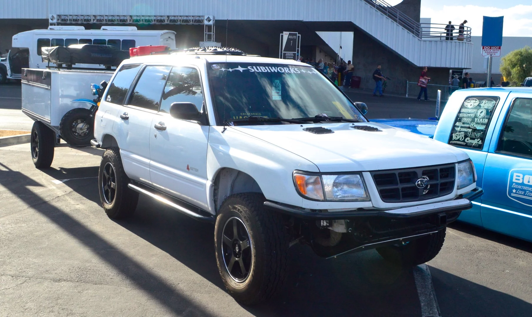 A different kind of expedition utility vehicle: High-clearance Subaru Forester with trailer in tow