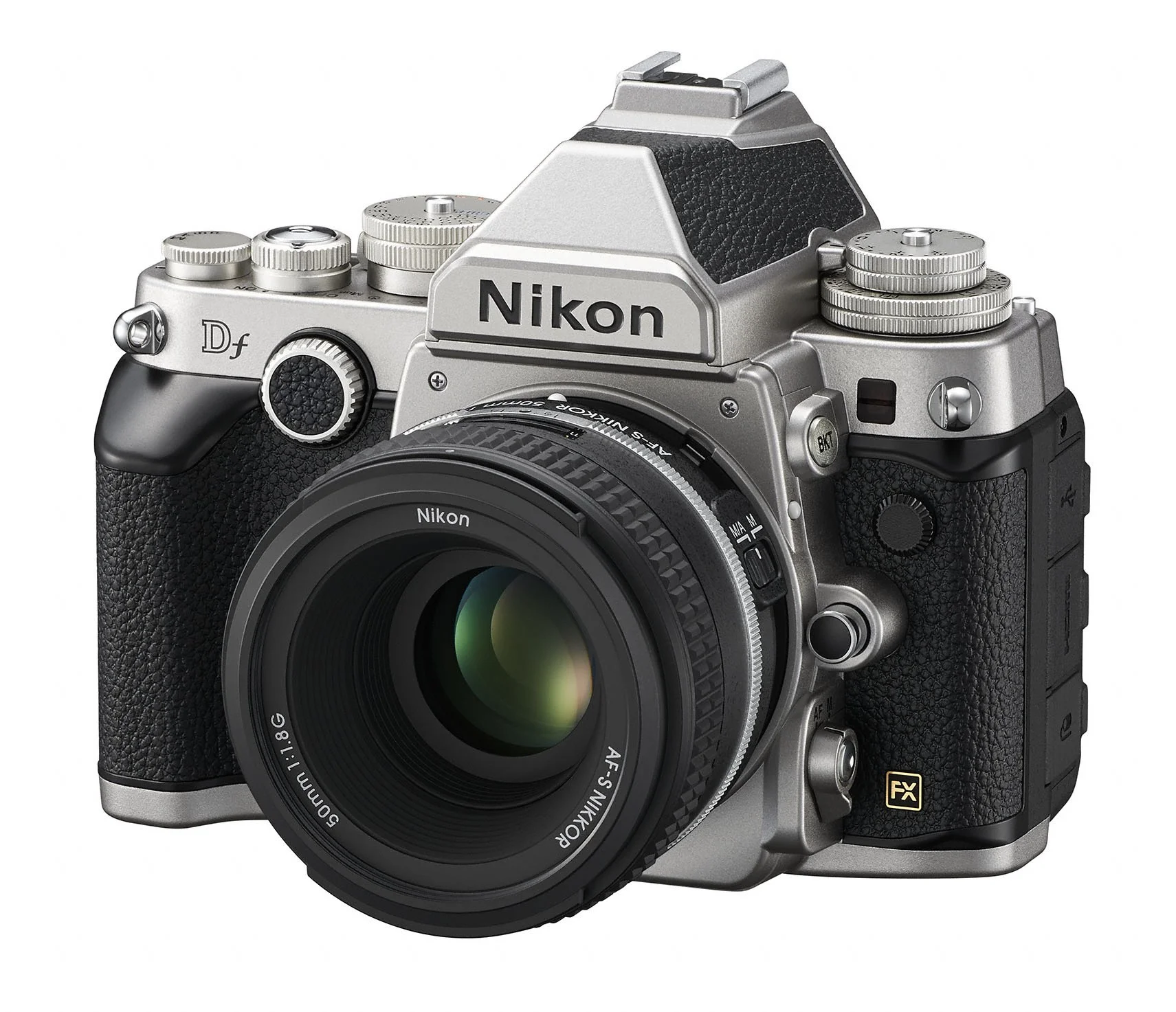 Everything about the looks of the Nikon Df are retro, right down to the leather-textured top and grip