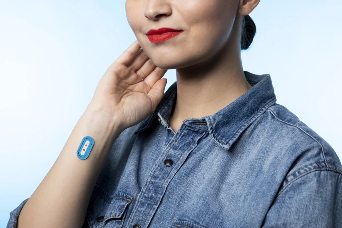 My Skin Track pH is adhered to the inner arm