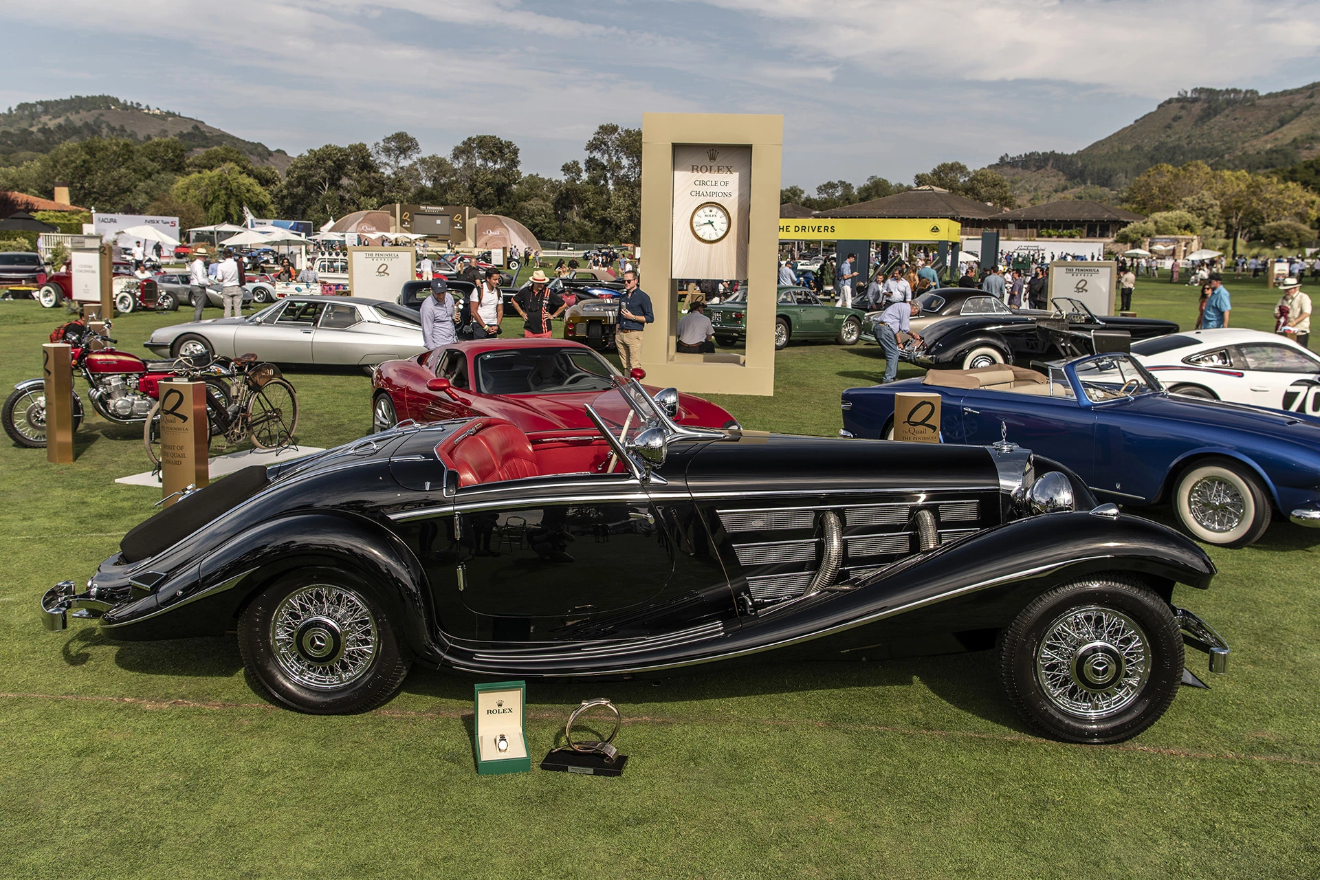 This monumentally large and remarkably photogenic 1938 Mercedes-Benz 540K Spezial Roadster won the 2021 Rolex Best of Show award at the Quail, a Motorsport Gathering. There are quite a few images of this beast in the gallery section and it is one of the most visually arresting automobiles you'll ever see.