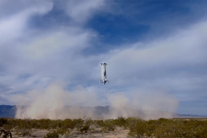 New Shepard booster touching down