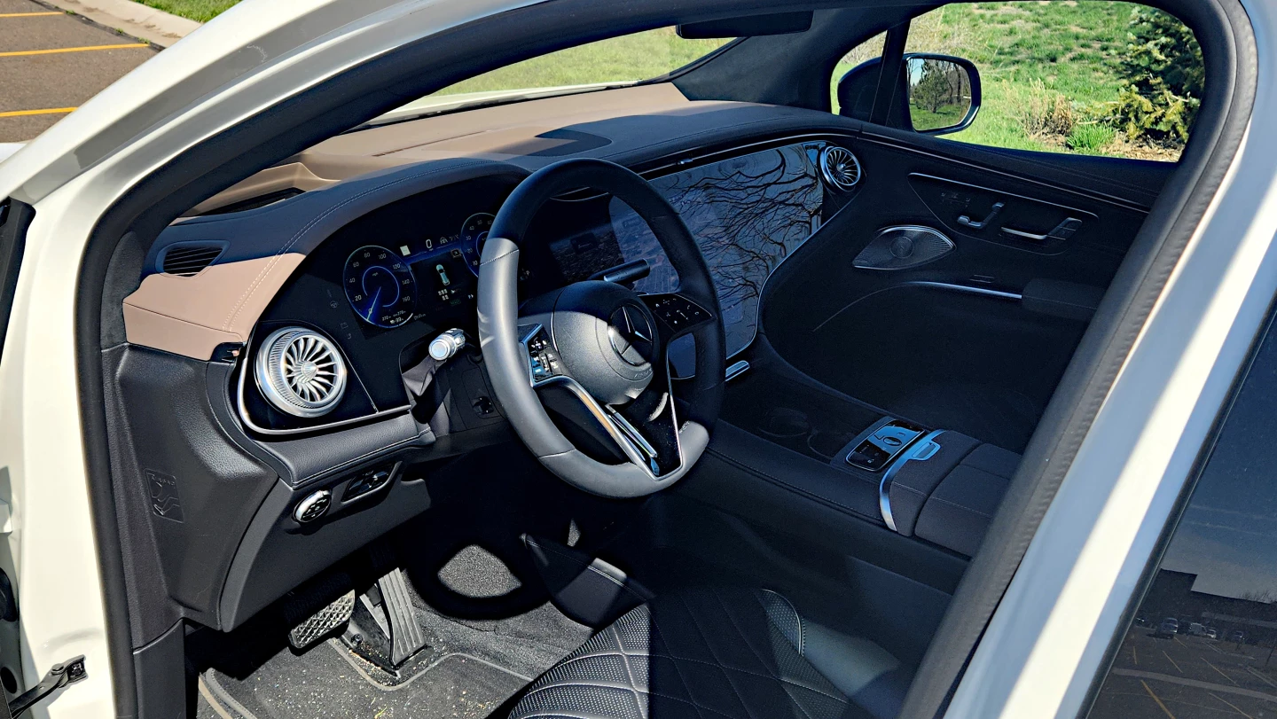 Comfort tops the list in the 2023 Mercedes-Benz EQS SUV, but the extra Hyperscreen option adds a lot of screen glare