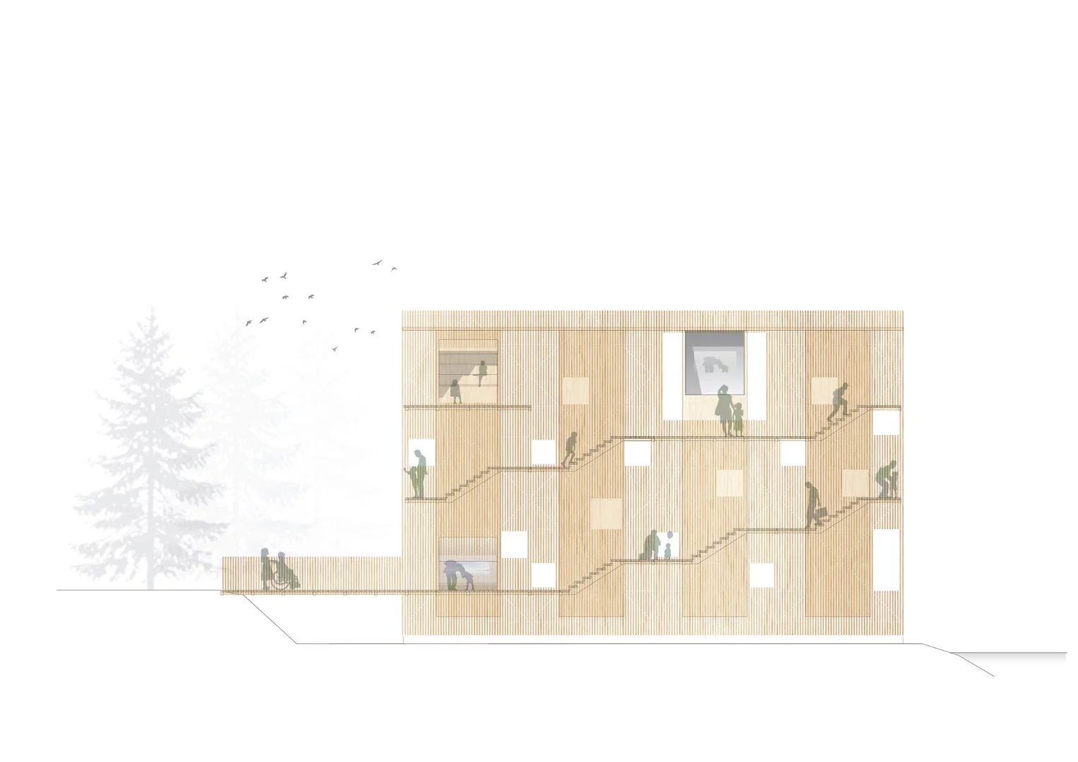 Architectural drawing of the Periscope Tower