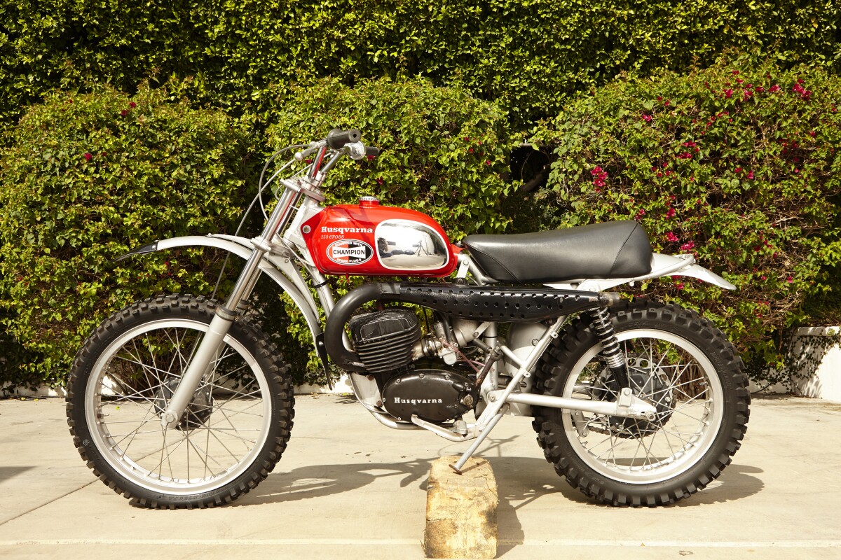 McQueen's 1971 Husqvarna 250 Cross. Just as he last rode it.
