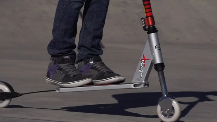Fuzion Scooters hopes to get the jump on the competition by adding a little bit of pogo stick action to the scooter