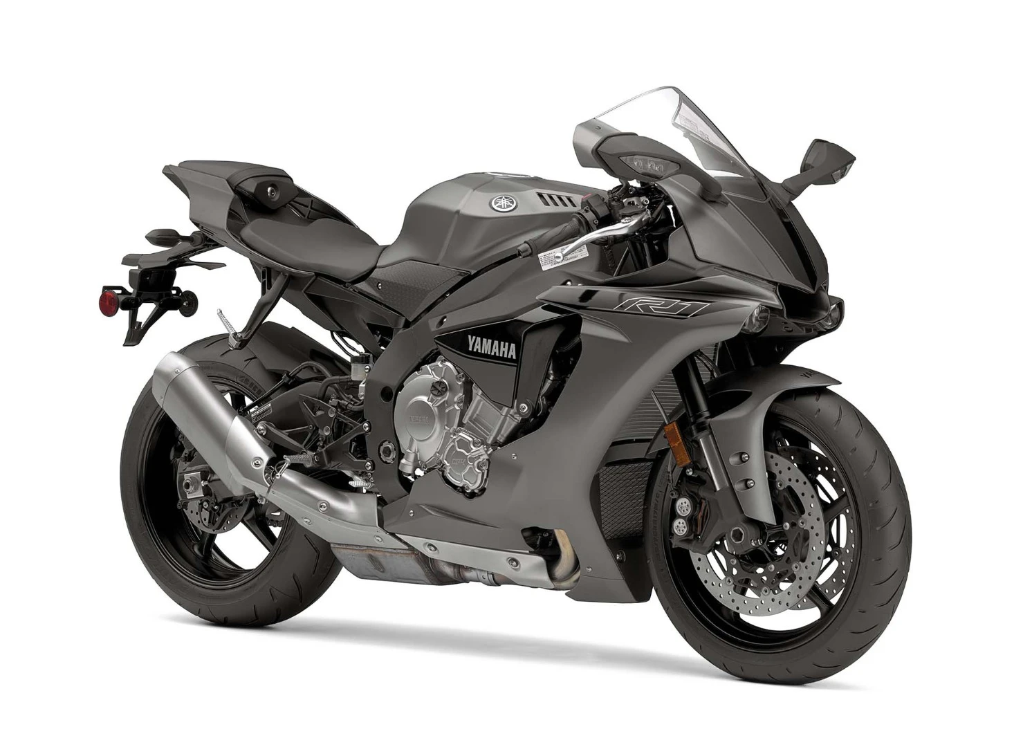 The Yamaha YZF-R1S in the Matte Grey color scheme