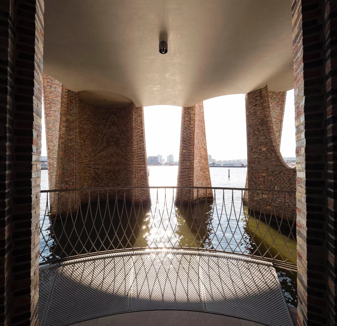Visitors are greeted by a public double-height entrance and artworks by Eliasson