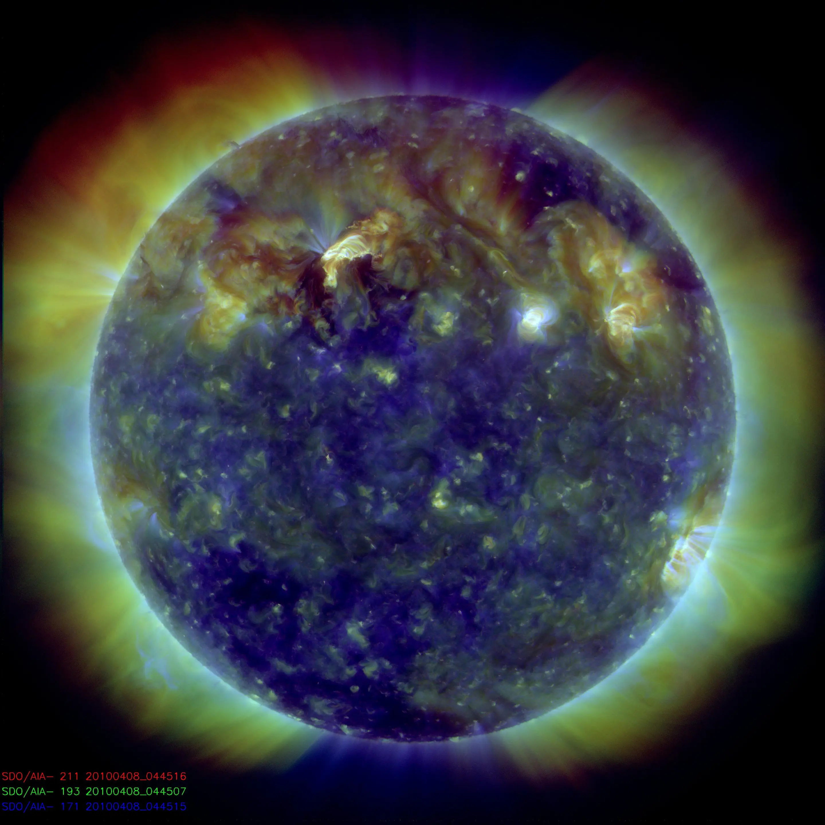 This image shows several flares and their associated waves across the Sun (Image: NASA/GSFC/AIA)