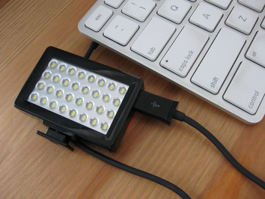 The Pocket Spotlight recharges via a USB connection