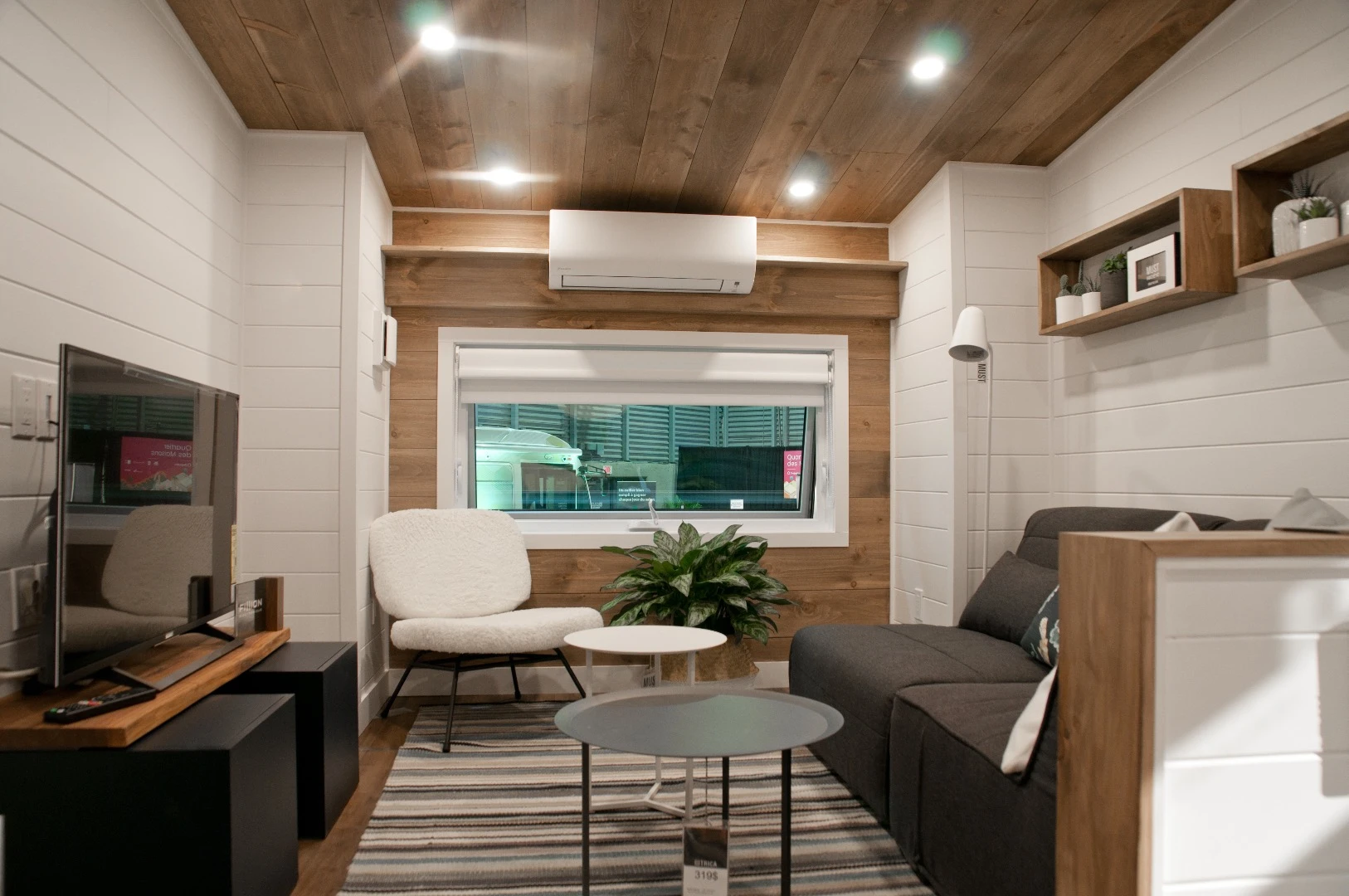 The Noyer's living room looks relatively spacious for a tiny house