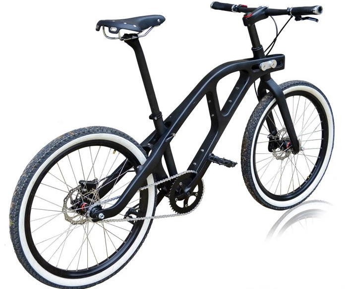 The bike itself features a carbon fiber frame and fork, 24-inch wheels, and the buyer's choice of a Shimano Nexus rear hub transmission (in three or seven speeds) or a single-speed/fixie configuration