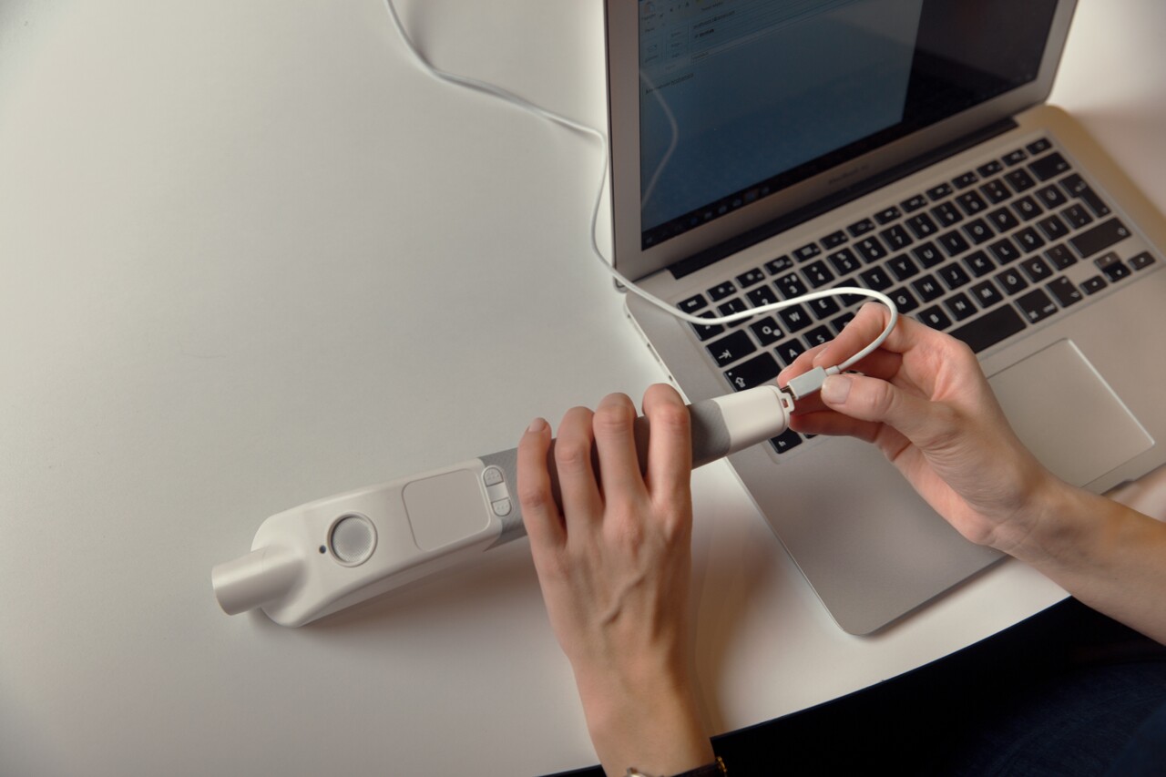 One USB charge of the WeWALK's battery should be good for up to five hours of use