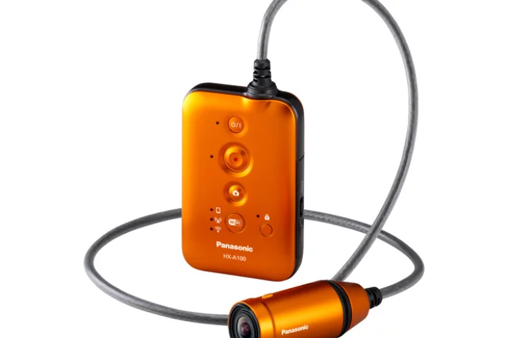 The HX-A100 Wearable Camcorder and control unit