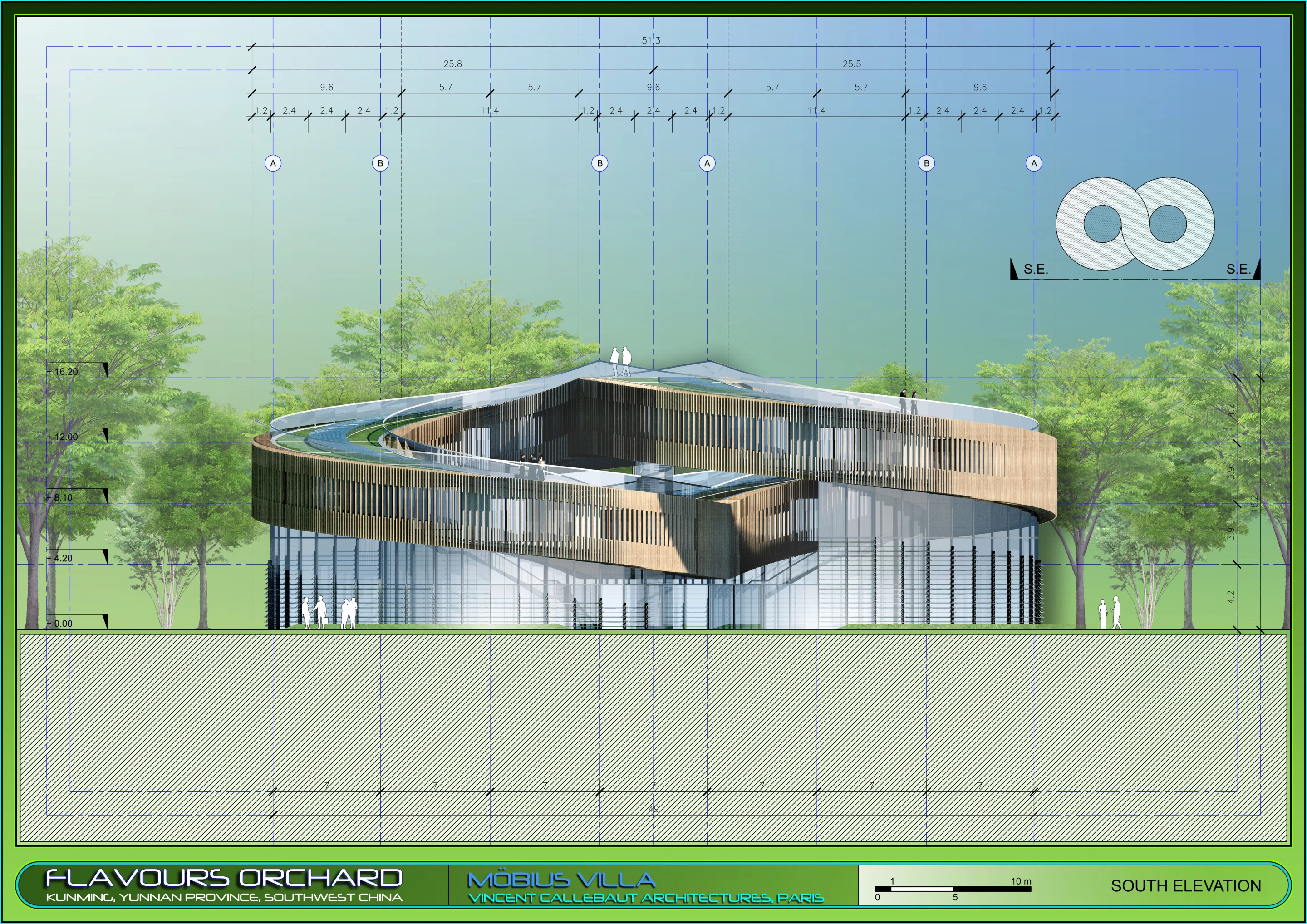 Mobius Villa Section AA (Image: Vincent Callebaut Architectures)