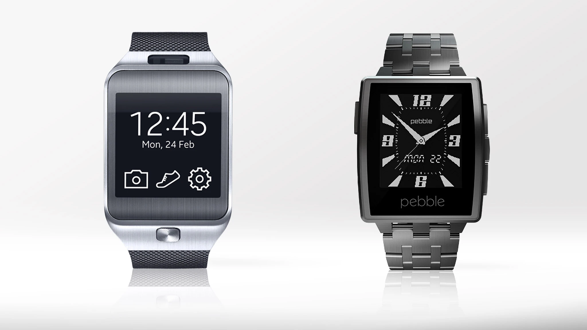 Gizmag compares the features and specs of the Samsung Gear 2 and Pebble Steel smartwatches
