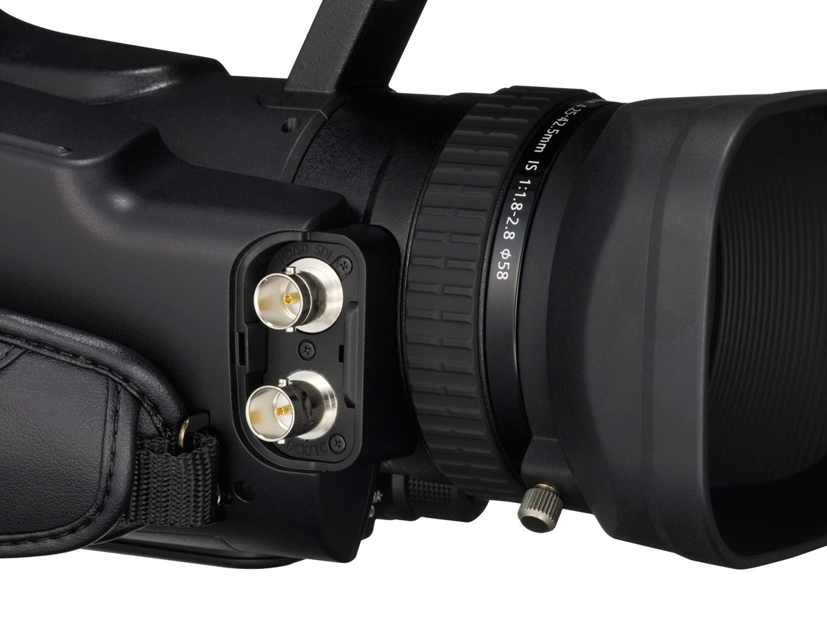 The Canon XF105 camcorder ports