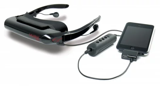 The 16:9 aspect ratio AV310 is compatible with all NTSC and PAL devices with video output, iPod, portable media players, video cameras, cell phones with video output and equates to viewing a virtual 52’ screen from 9-feet.