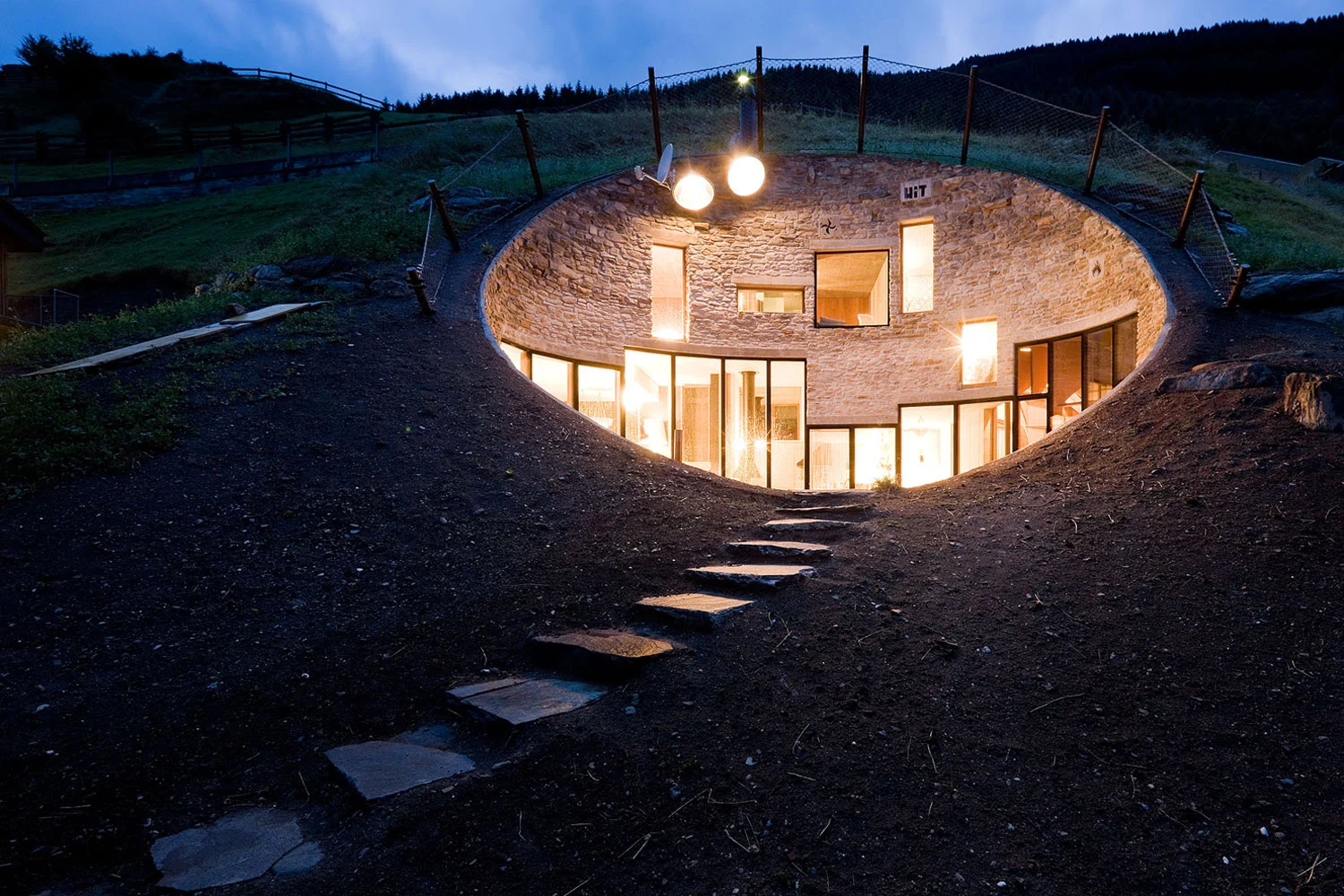Completed in 2009 Villa Vals is a remarkable space, completely hidden in the mountainside. Access is only achieved through an underground tunnel from a nearby barn