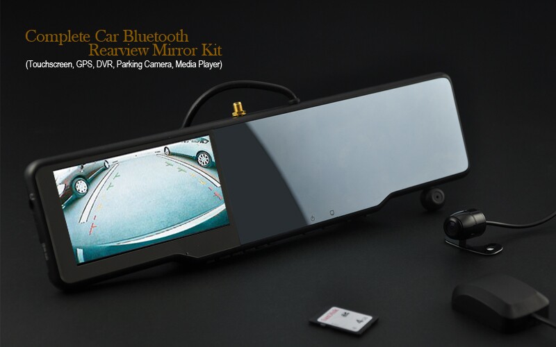 Rearview mirror kit adds Bluetooth, GPS, multimedia playback and