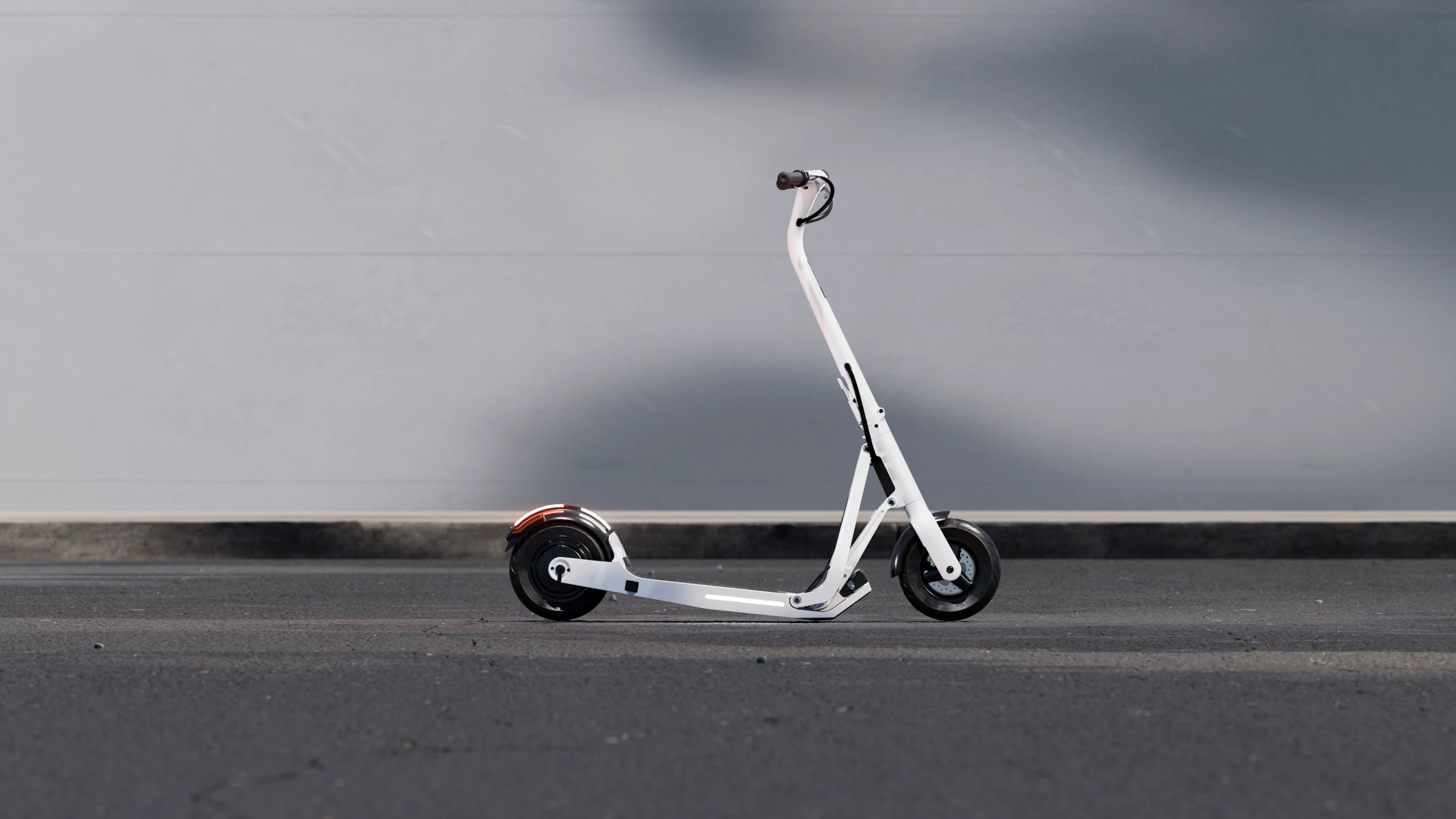 The Flowfold mechanism allows for stable parking without the need for a kickstand