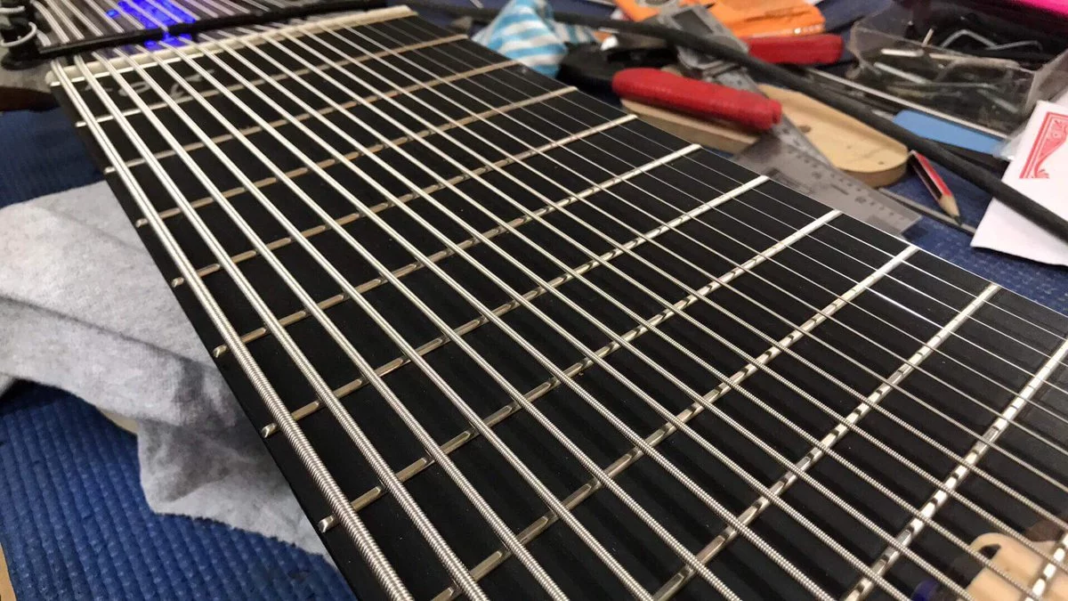 Jared Dines says that it took him 2 hours to tune the Djent 2018 guitar for the first time