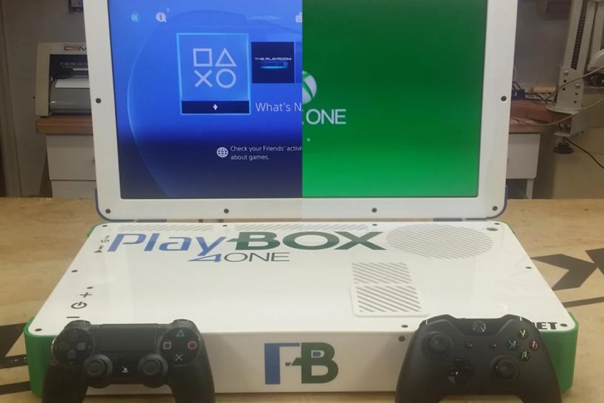 The PlayBox is a Playstation 4 and Xbox One hybrid laptop created by modder Edward Zarick (Photo: Edward Zarick)