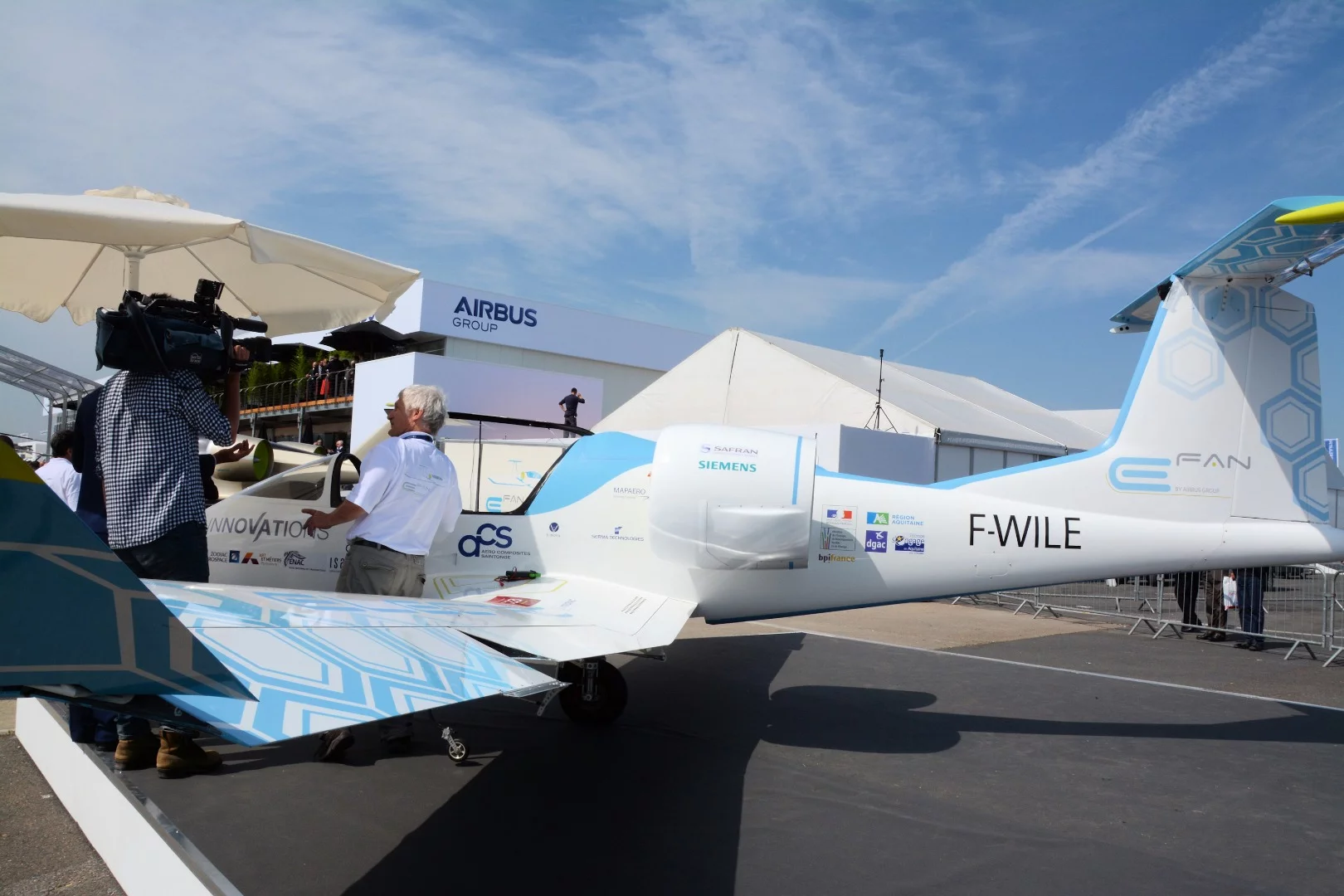 The E-Fan electric airplane was at Le Bourget again this year, 2 years after making its first public flight
