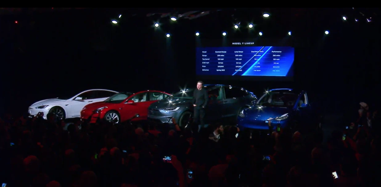 Elon Musk presents Tesla's model Y crossover SUV