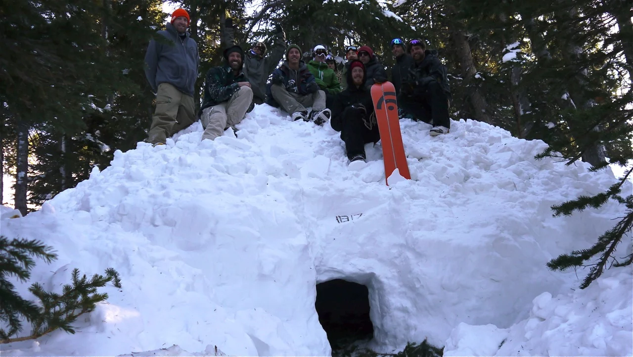 The crew poses before their overnight camp out on Berthoud Pass Photo: Erin Paul Hines