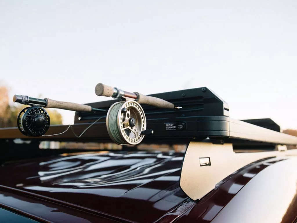 These clamps hold skis and snowboards in the winter, fishing rods in summer