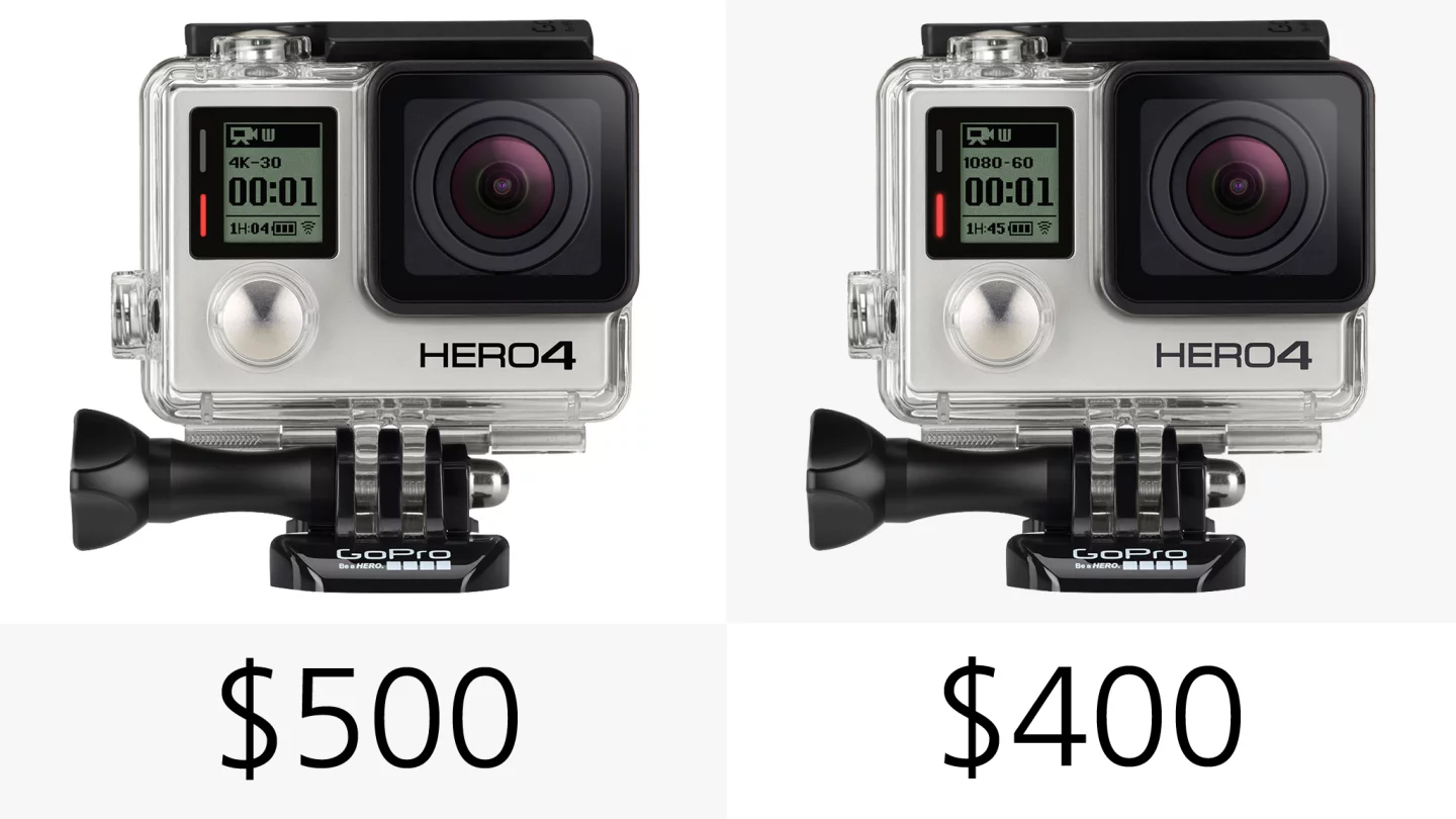 The top-of-the-range GoPro Hero4 Black will set you back $500