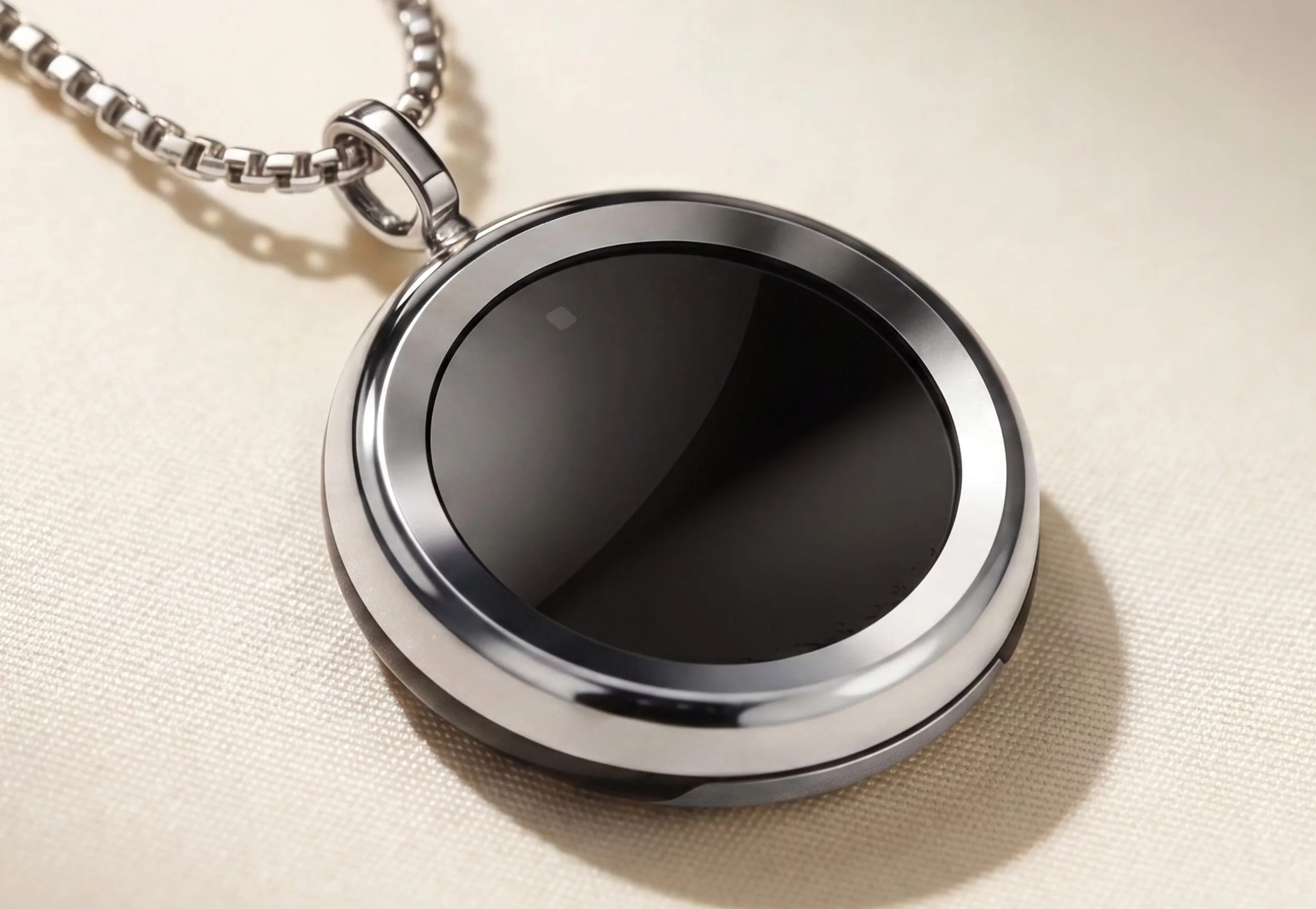 The90 Gem is available in a silver or gold finish, with the UV-tracking sensor built into a jewelry-style pendant