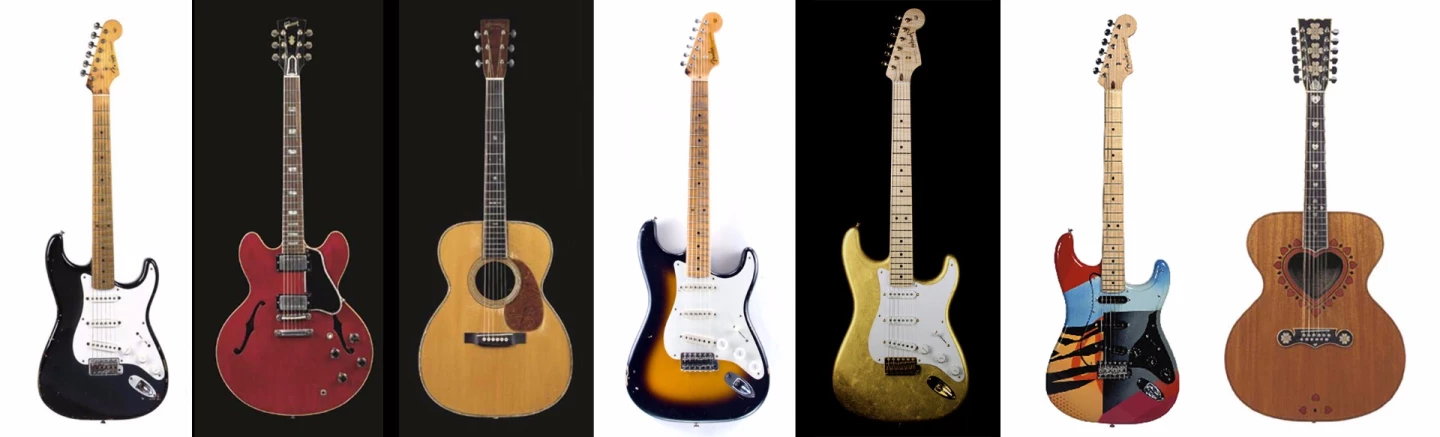 Guitars owned by Eric Clapton dominate our list of the most valuable guitars ever sold