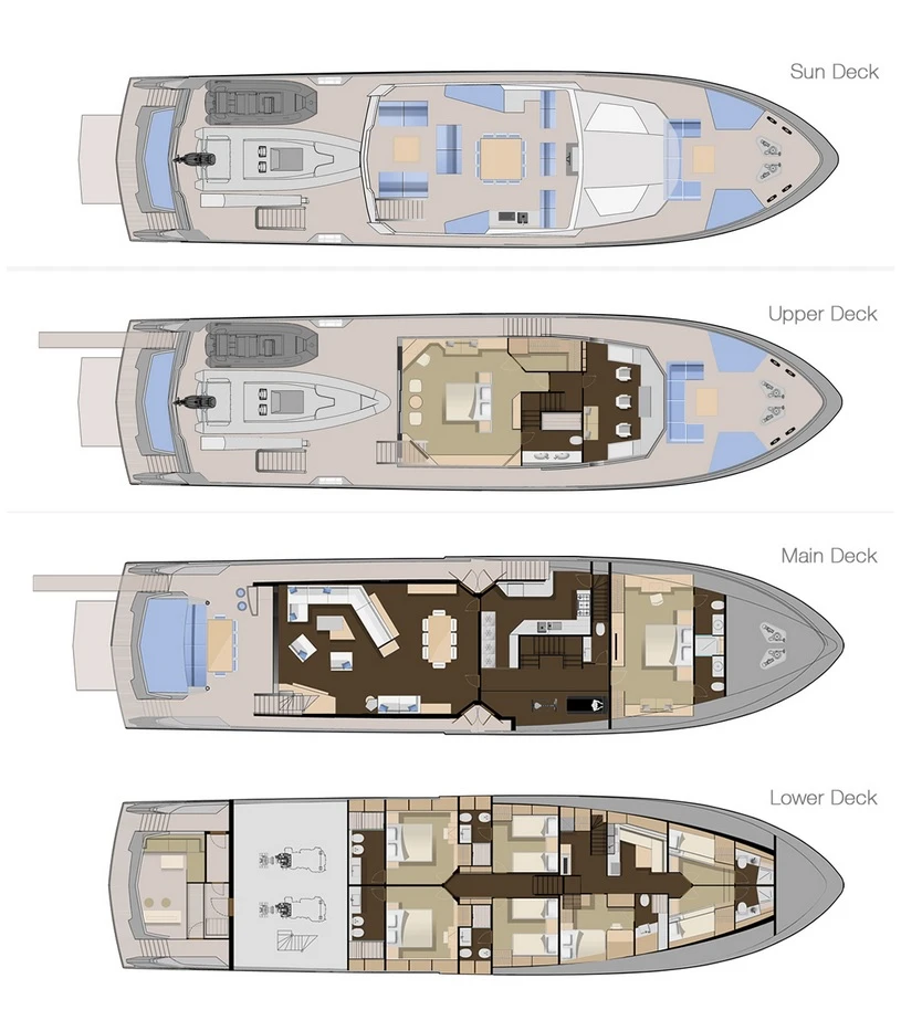 32XP explorer yacht floor plans