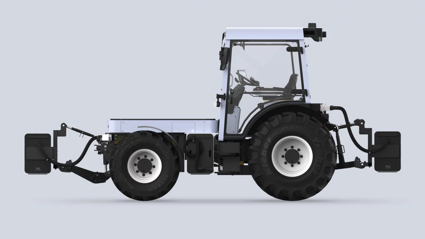 The ONOX electric tractor will have an internal battery plus the option to mount up to three more around the frame