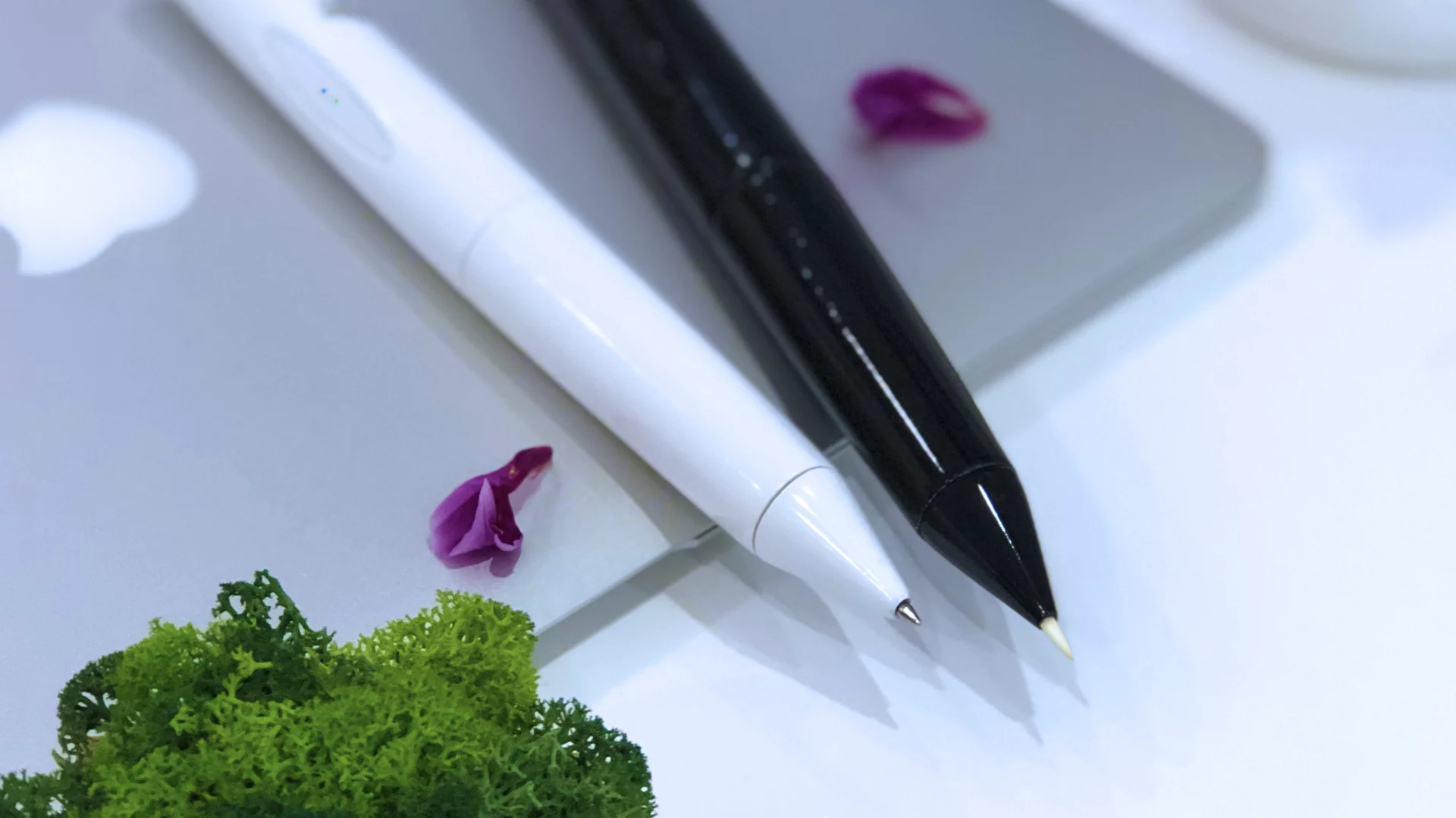The Artera pen comes with interchangeable ballpoint and brush-type nibs