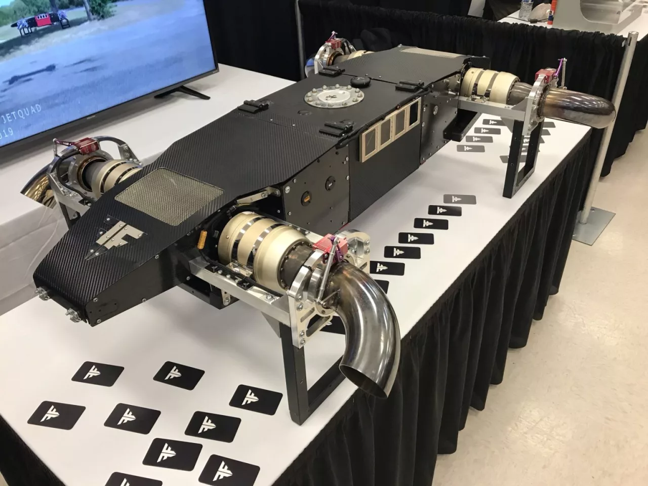 The AB5 JetQuad measures 4 ft L X 4 ft W X 2 ft H (1.2 by 1.2 by 0.6 m)