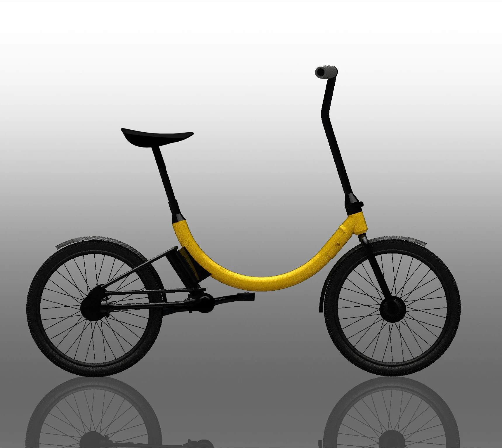 Render of the folding e-bike