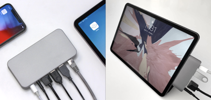 Unlike other USB-C hubs, DoBox Mini is a truly wireless solution that works with all iPads and even with iPhones with iOS 10 / 11 / 12